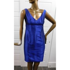 New Escada Kleid Blue Silk Sleeveless Cocktail Dress Germany‎ sz 36